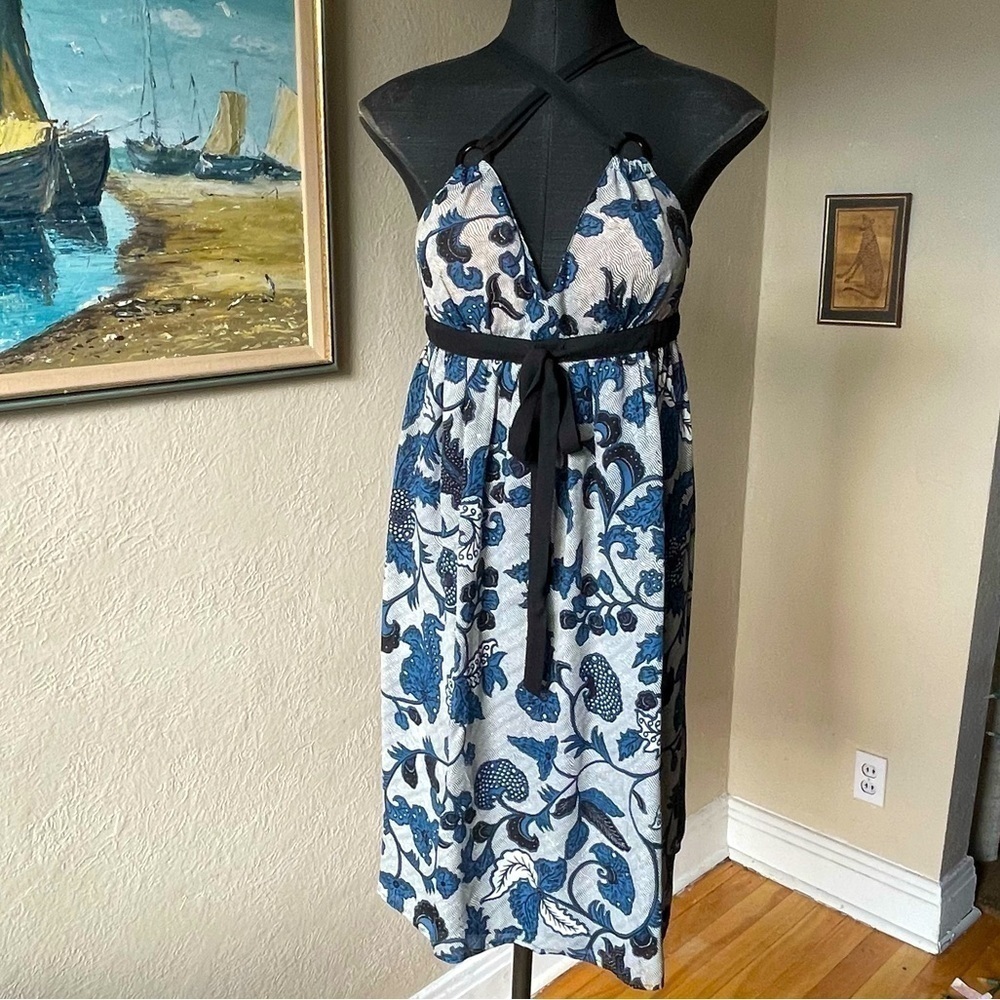 MICHAEL Michael Kors Blue Floral Halter Dress